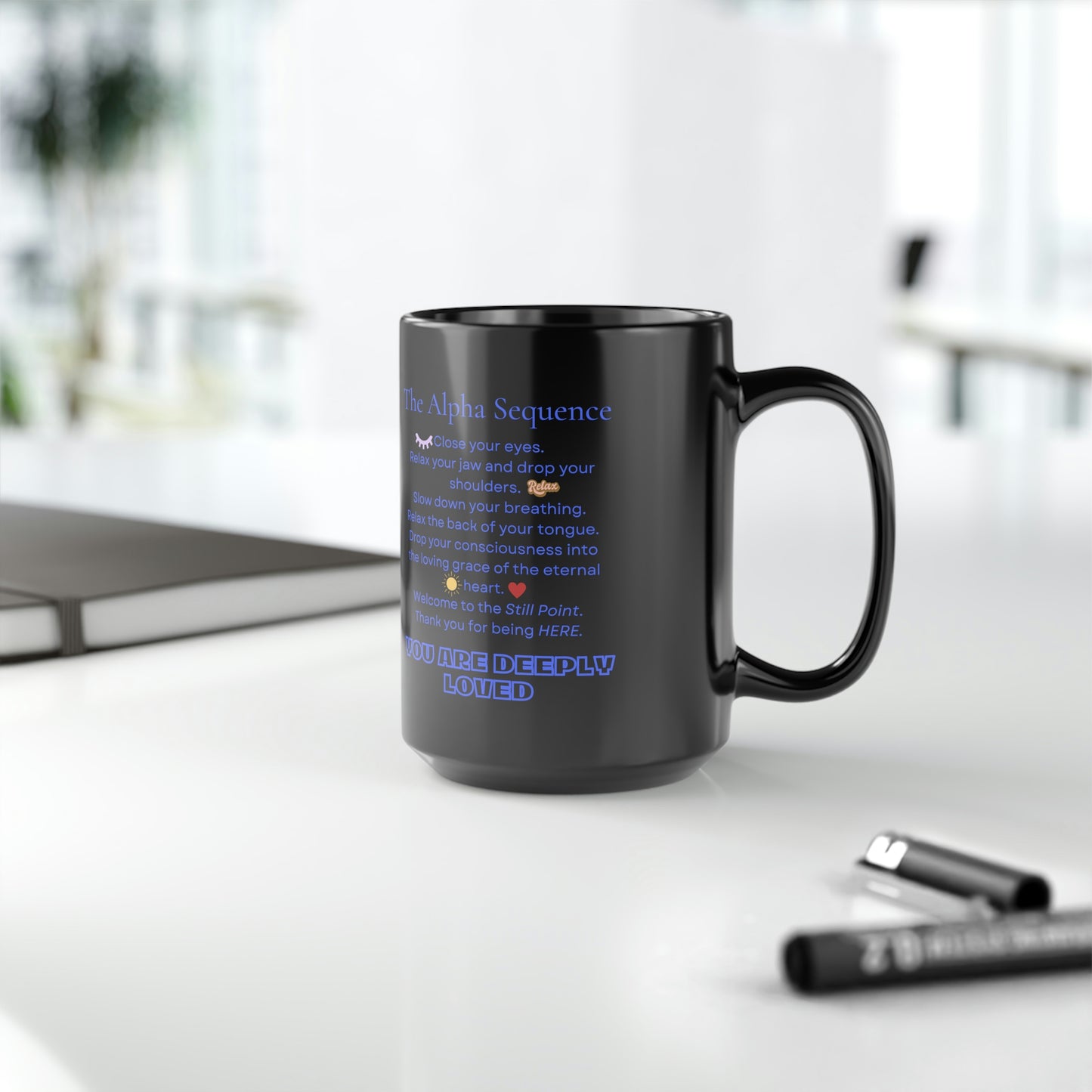 I'd rather be in Hypnosis black with blue coffee mug 15 oz