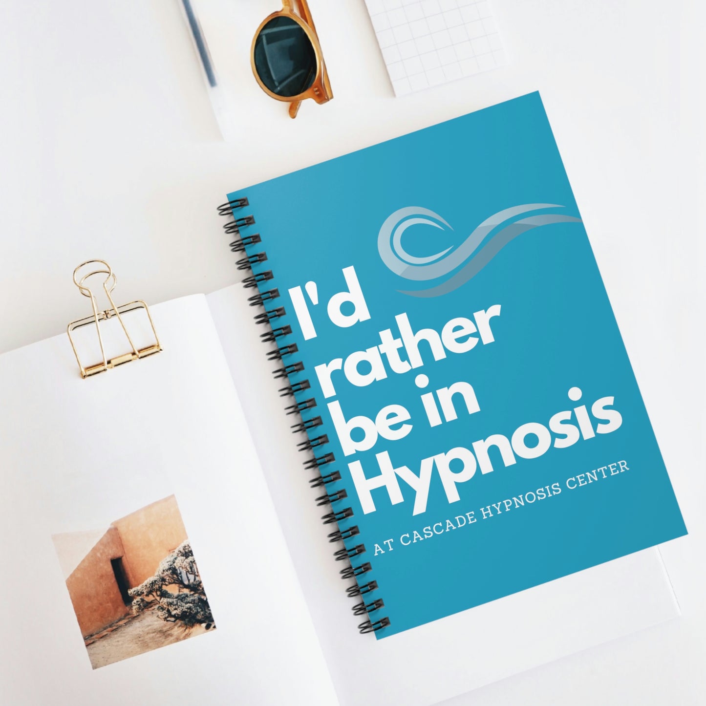 I'd rather be in Hypnosis spiral journal notebook turquoise