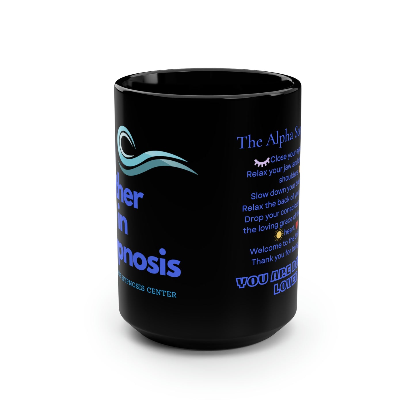 I'd rather be in Hypnosis black with blue coffee mug 15 oz