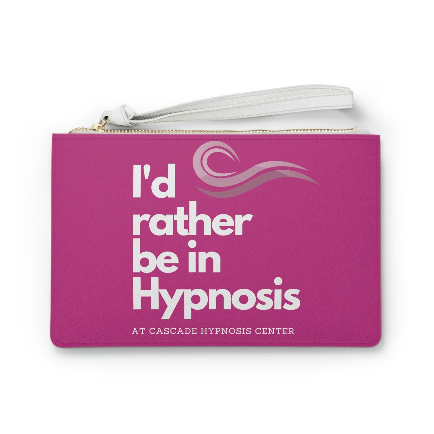 I'd rather be in hypnosis Vegan Leather Clutch Bag in hot pink